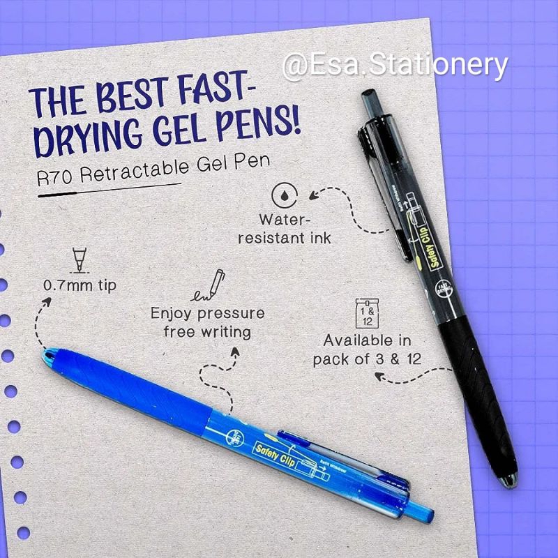 

M&G R70 is a 0.7mm retractable stick gel pen