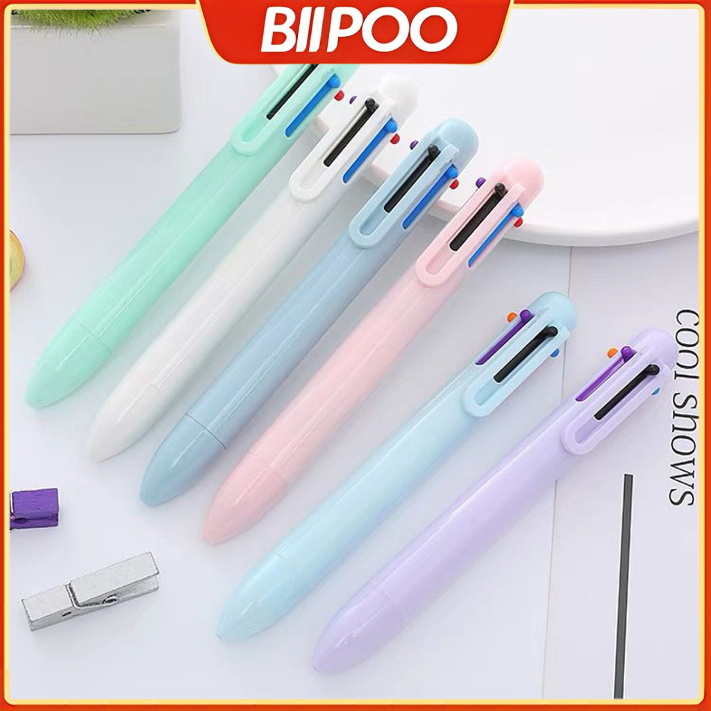 

BIIPOO Pulpen Ballpoint 6 warna - 0,7mm Ujung Bundar