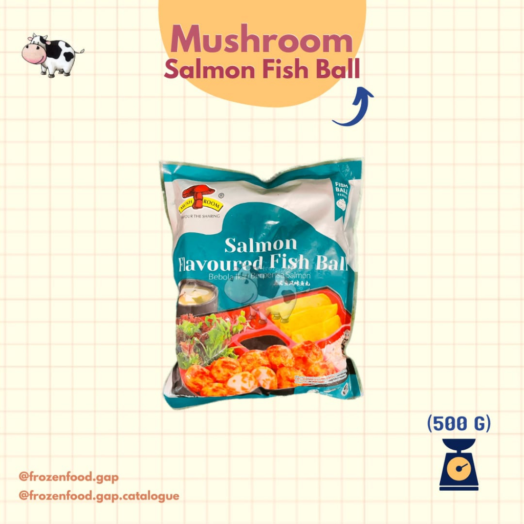 

MUSHROOM SALMON FISH BALL 500GR | BAKSO STEAMBOAT | FROZENFOODGAP