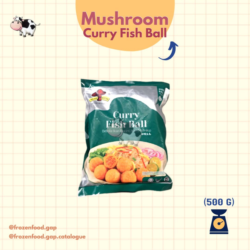 

MUSHROOM CURRY FISH BALL 500GR | BAKSO STEAMBOAT | FROZENFOODGAP