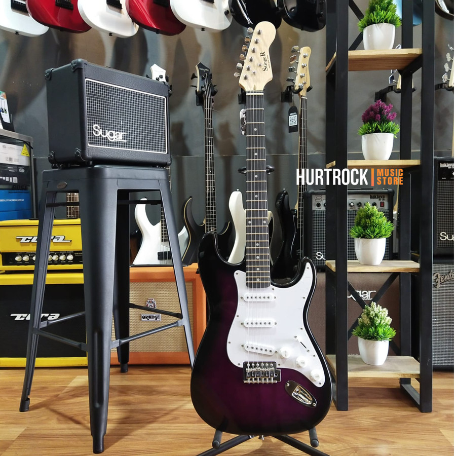 Stinger SST10 Stratocaster Model Electric Guitar Purpleburst
