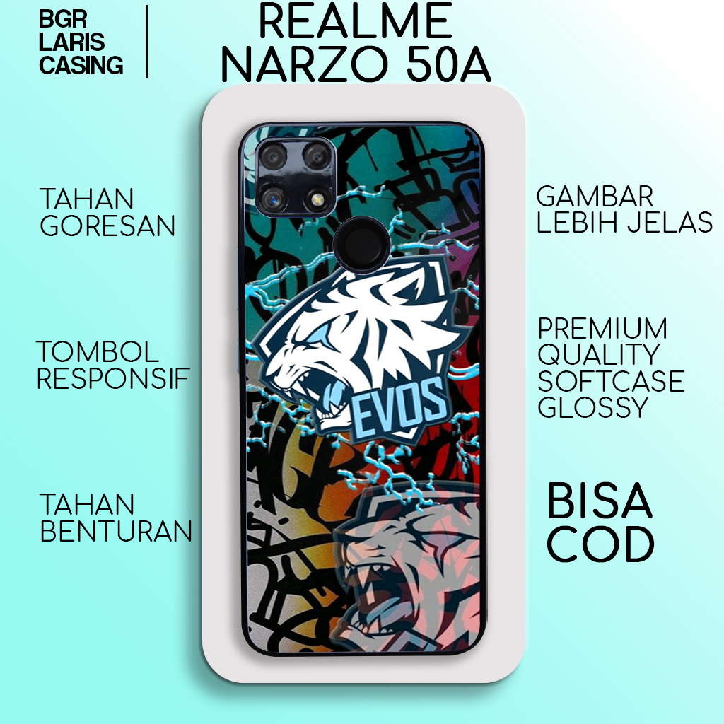 Case Realme Narzo 50A Evos Casing Realme Narzo 50A Hardcase Softcase Glossy Kesing Realme Terlaris