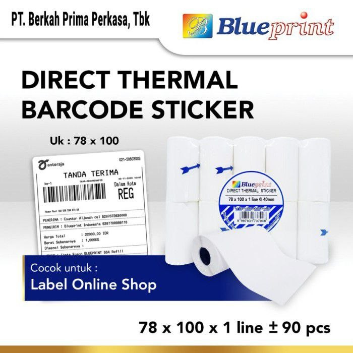 

Direct Thermal Sticker Blueprint Lite DTS 78 Continuous (1 pack = 10 roll)