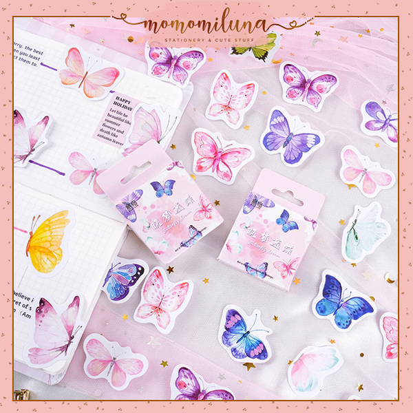 

1 box isi 46 psc sticker vintage kawai estetik deco stiker jurnal scrapbook lucu cute retro artistik MK1438