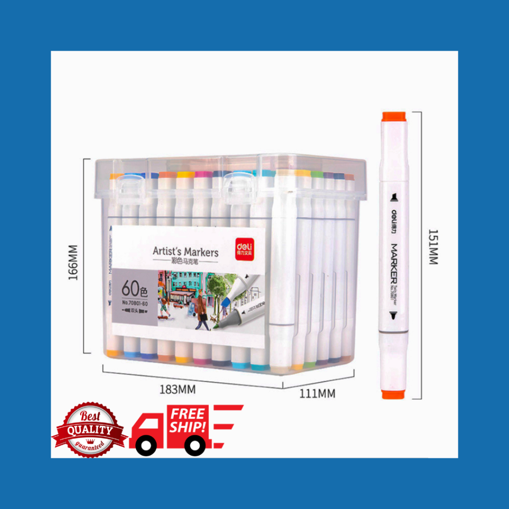 

SKETCH ARTIST'S MARKERS 60 WARNA DELI 70801-60