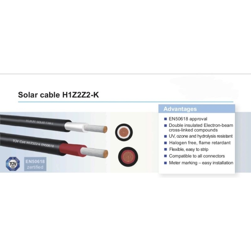 Kabel Solar DC PV 1x6 mm2 Cable Solar - Kuka (hitam/black)