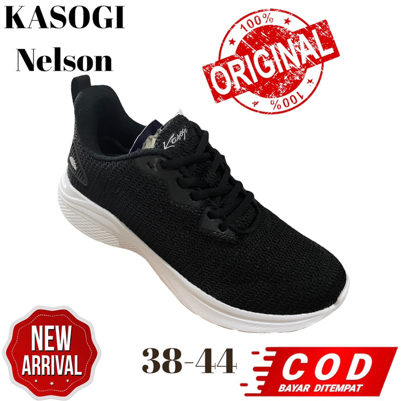 Sepatu Kasogi Nelson Sepatu Sekolah Hitam Putih Hitam Hitam