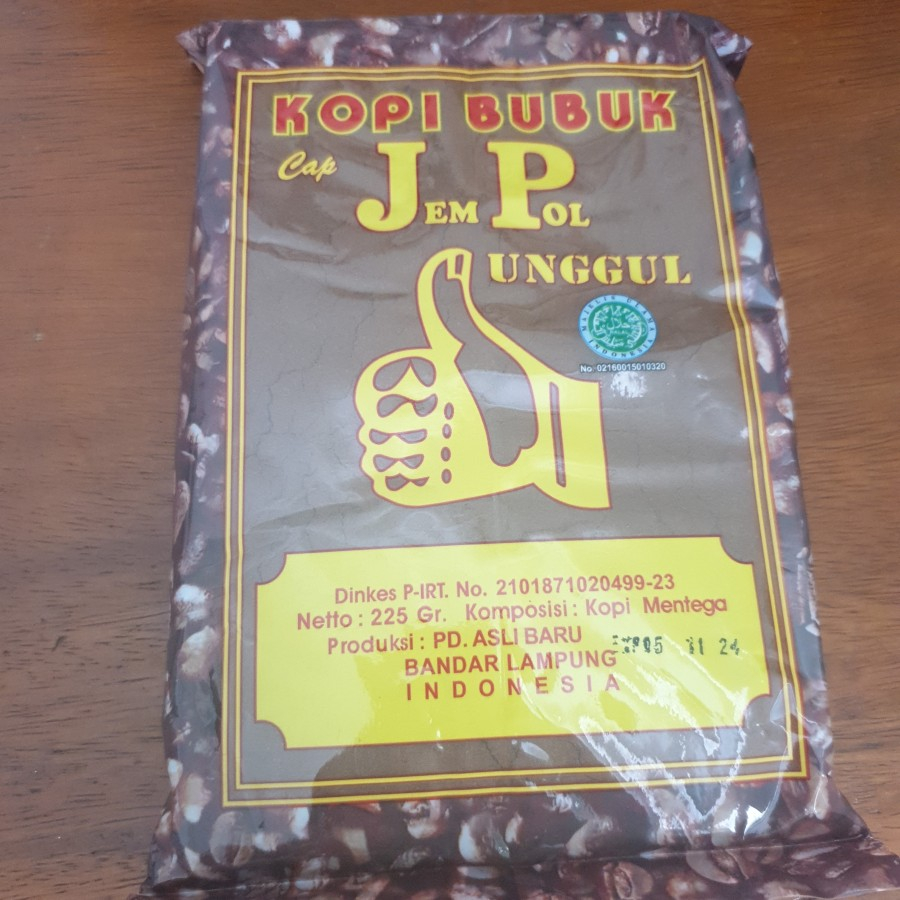 

kopi bubuk cap jempol unggul (jp) asli lampung 225 gram