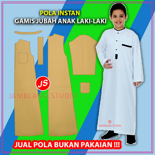Pola Instan Gamis Jubah  Anak Laki-Laki | Rotsa.Id