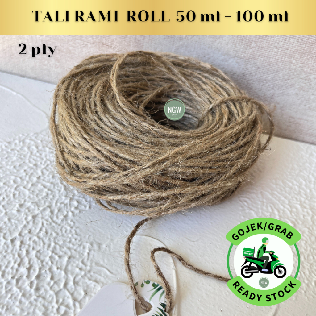 

Tali goni rami rol 2ply 50mtr ready stock