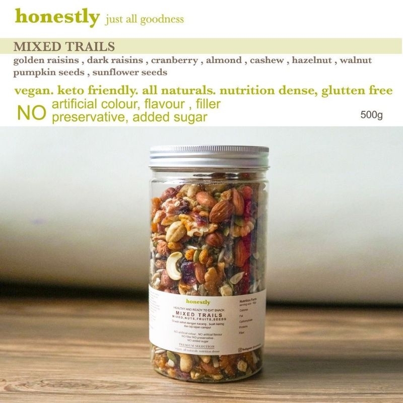 

TRAIL MIXED mix roasted nuts fruits seeds mix kacang biji bijian buah