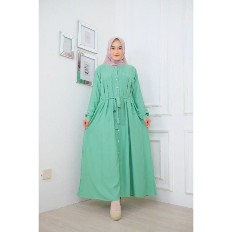gamis rayon twill / dress rayon twill / gamis rayon kancing