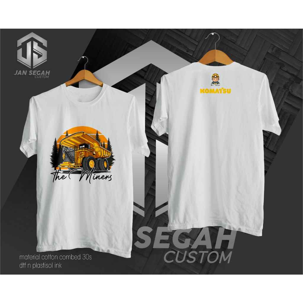 T-Shirts Kaos Baju Tambang Alat Berat komatsu Minerszone Mining Batubara Caterpillar Premium