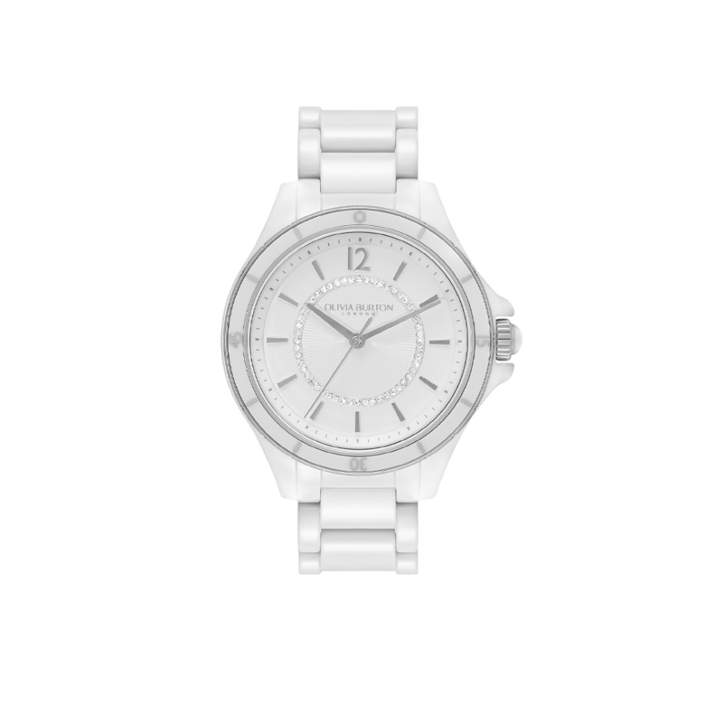 Jam Tangan Olivia Burton Ceramic White Bracelet Watch 36mm - 24000037