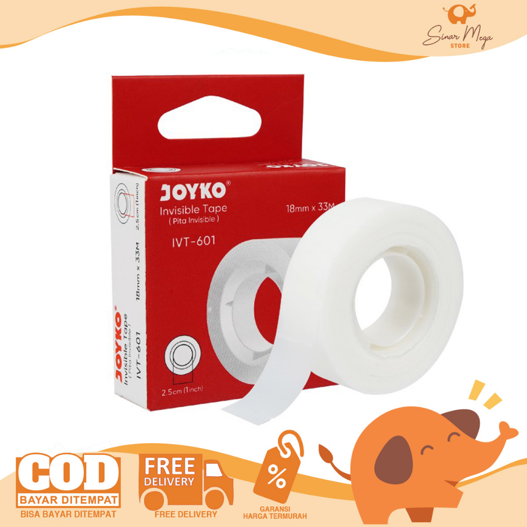 

Joyko Invisible Tape IVT-601 18mm x 33M / Invisible Tape Pita Perekat Kertas