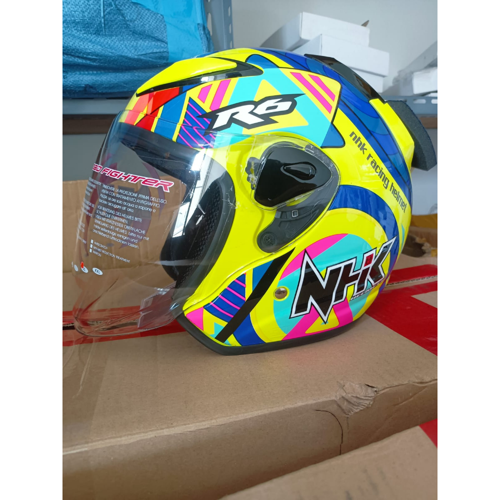HELM NHK R1 XINOID RAINBOW DOUBLE VISOR ORIGINAL SNI