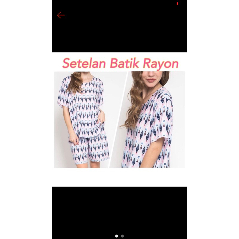 Setelan Rayon Lengan Pendek Celana Pendek