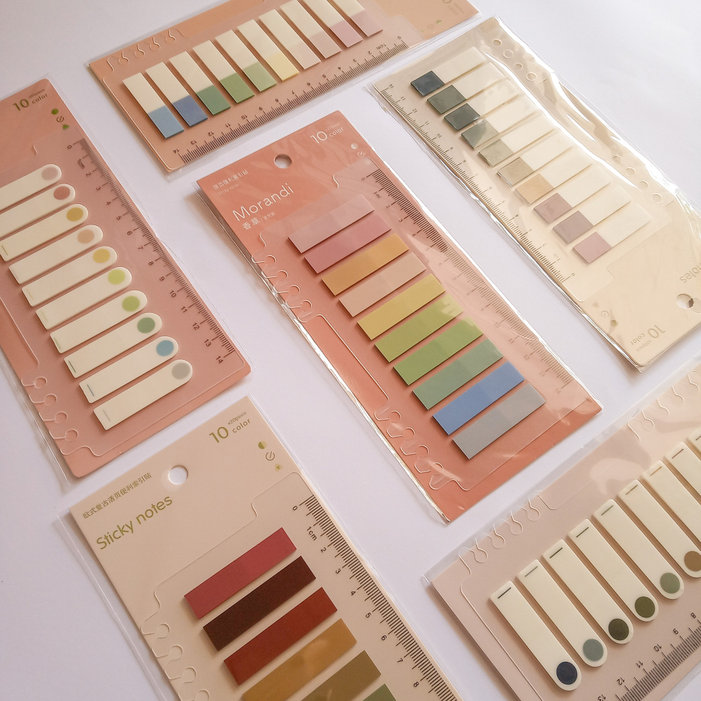 

Morandi Index Sticky Notes Transparan Aesthetic Pastel & Vintage | Penanda Buku /Marker | 200 lbr