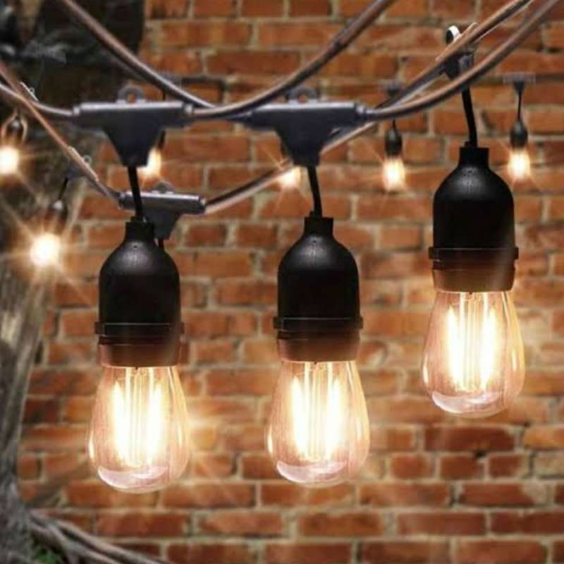 Lampu gantung outdoor waterproof cafe kabel hitam 10 meter