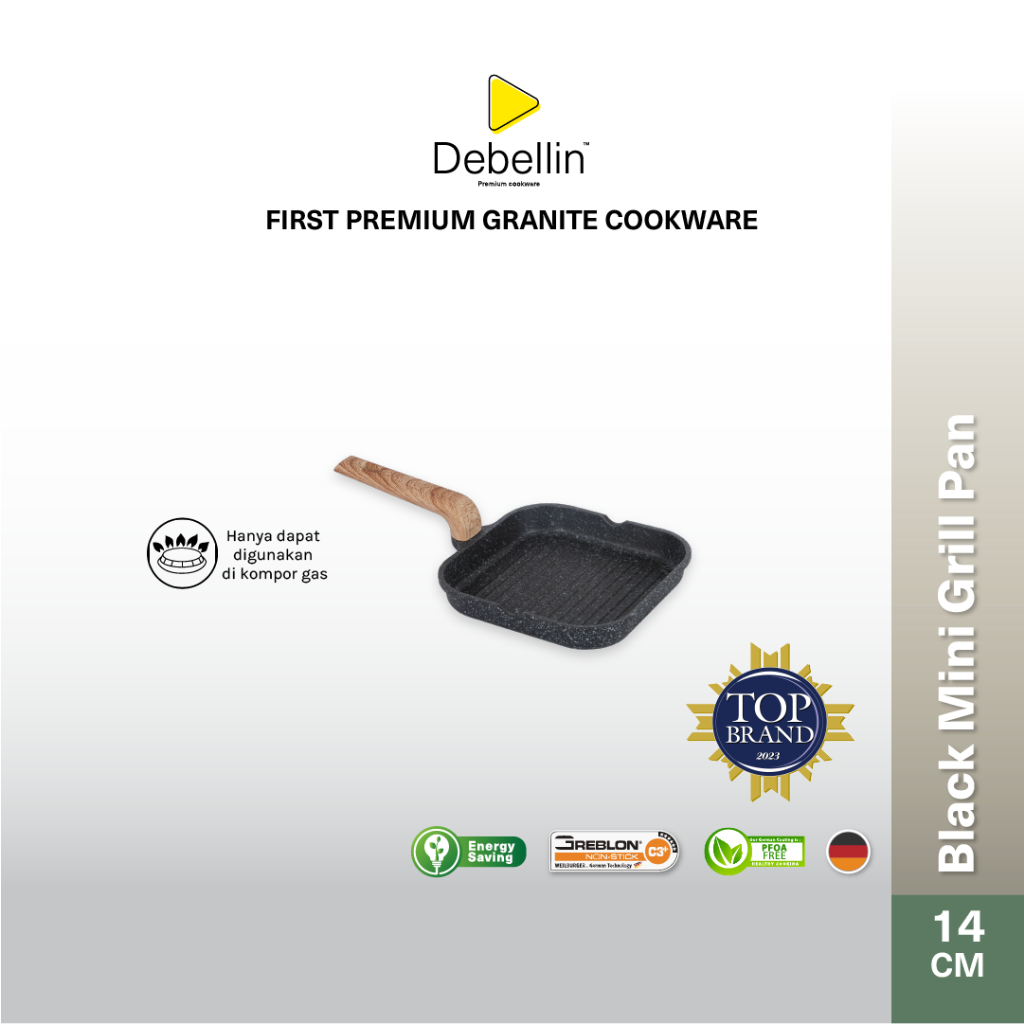 Debellin Black Granite Mini Grill Pan 14 cm