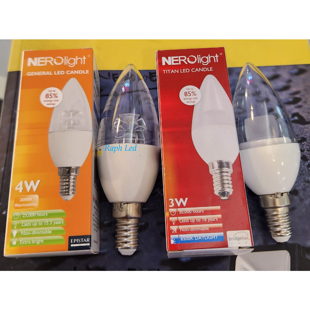 Nerolight Titan LED Candle 3W Candle 4W 6500K 3000K 3 Watt 4 Watt Nero