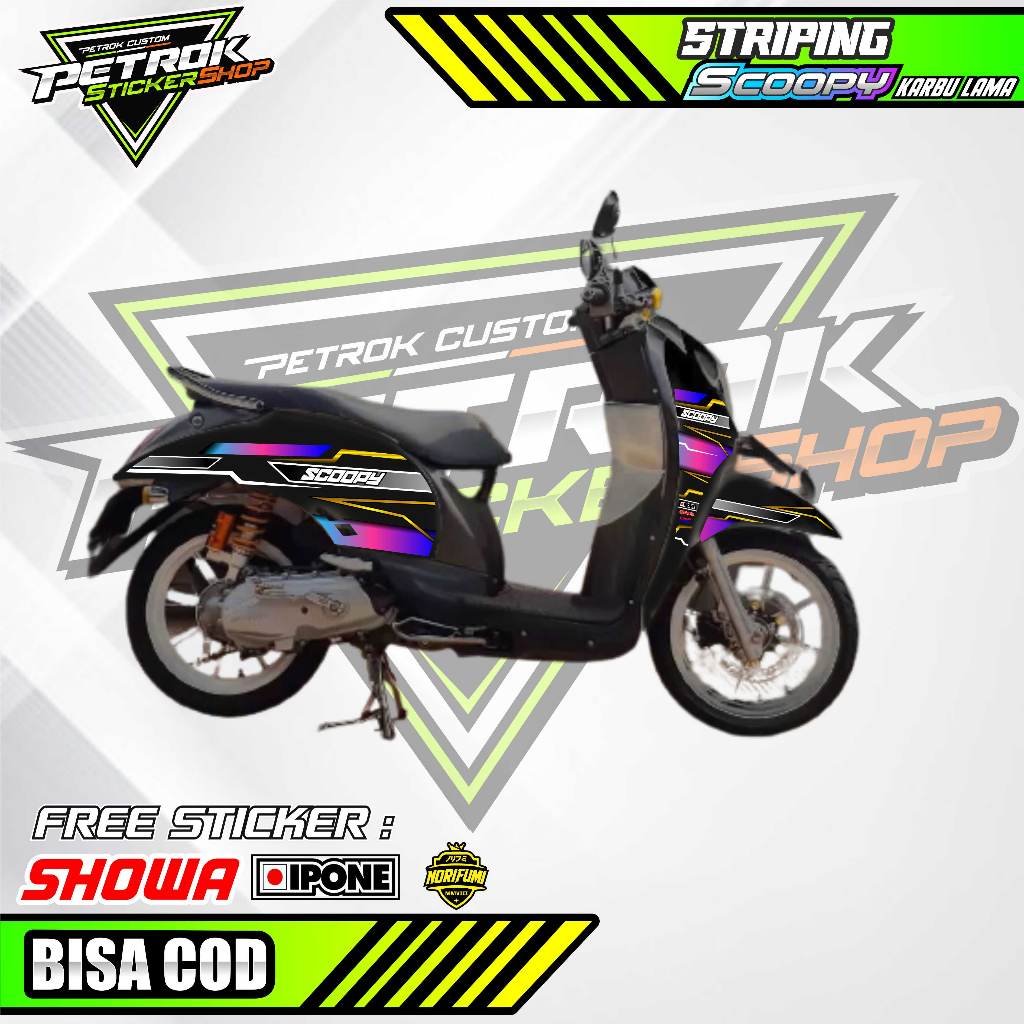 STRIPING VARIASI MOTOR SCOOPY KARBU OLD / STICKER LIST VARIASI HONDA SCOOPY KARBU LAMA