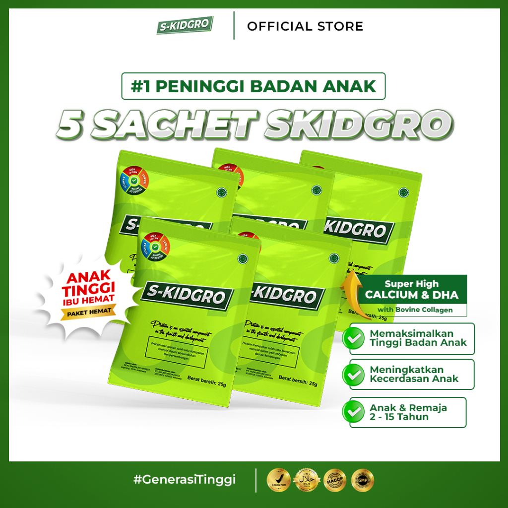 

Susu S-KIDGRO: Peninggi Badan Anak dengan Nutrisi Terbaik 5 SACHET
