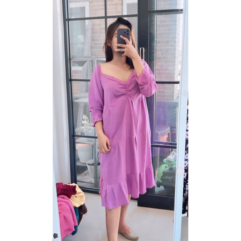 Daster Bali Voza Susun Polos semi jumbo