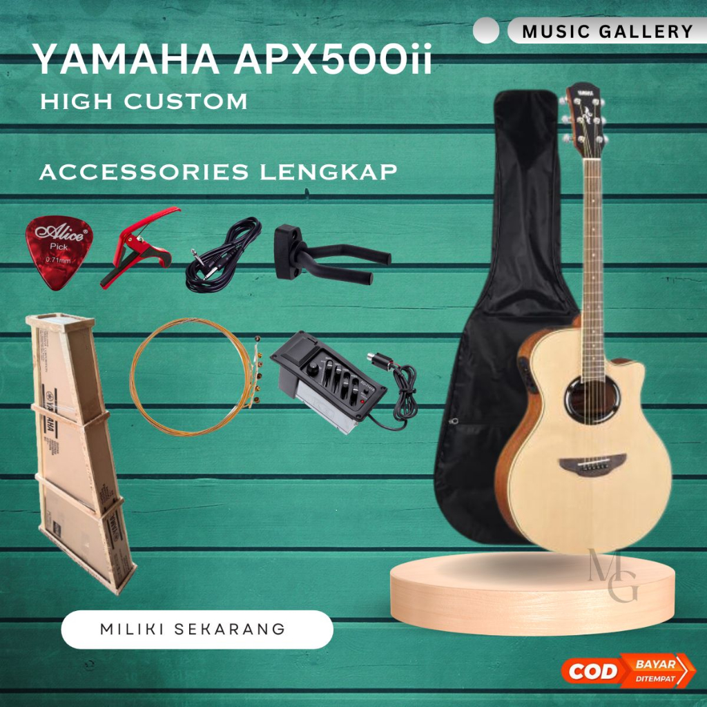 Gitar Akustik Guitar Akustik Elektrik Yamaha APX500ii APX 500ii Custom Tanam Besi