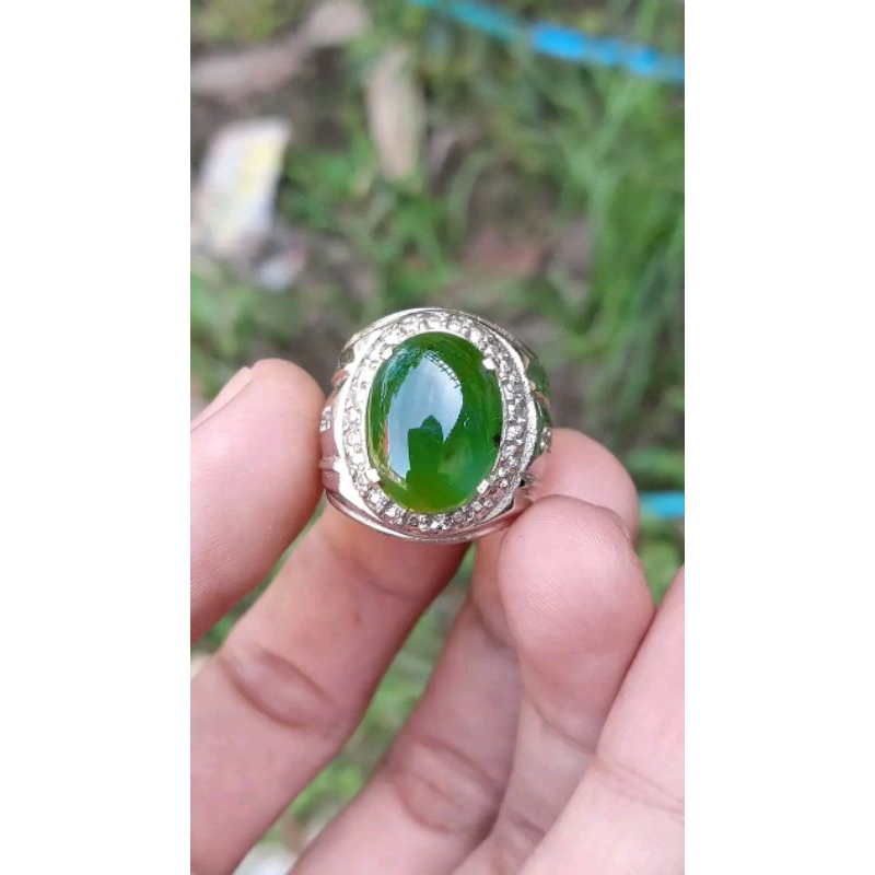 batu cincin akik Bacan gulau ijo botol kristal