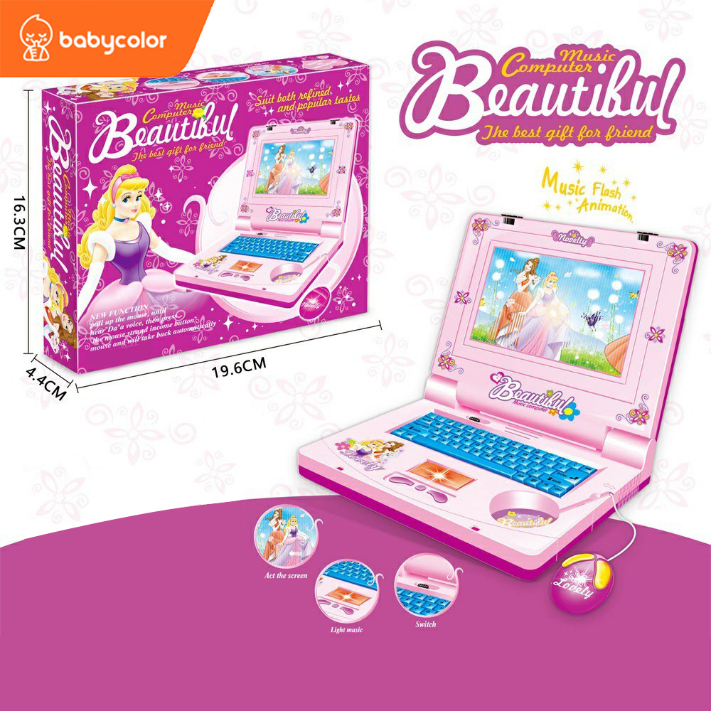 Babycolor Mainan Laptop Mainan Anak Perempuan Laki Laki Mainan Laptop Anak Mainan Mini Laptop Mainan Laptop-Laptopan
