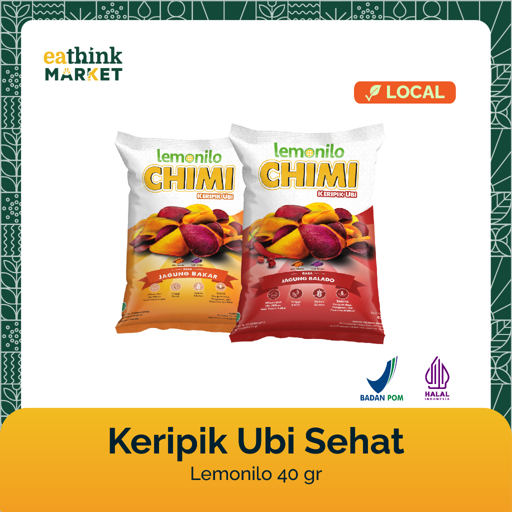 

Keripik Ubi Chips Sehat Chimi Camilan Sehat Halal No MSG - Lemonilo 40 g
