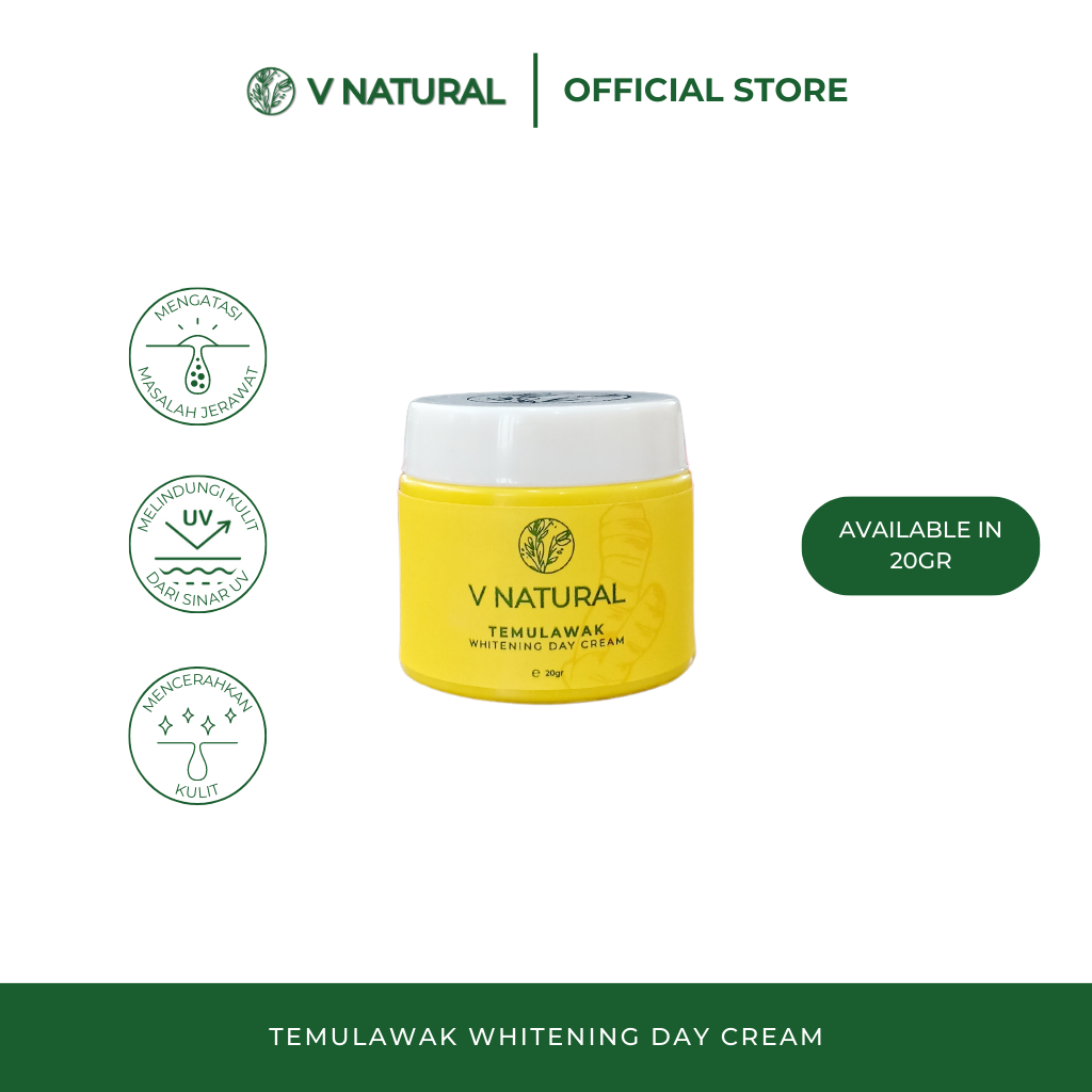 [BPOM HALAL] VNatural / V Natural Day Cream/Krim Pagi Temulawak 20gr (official-100% original)