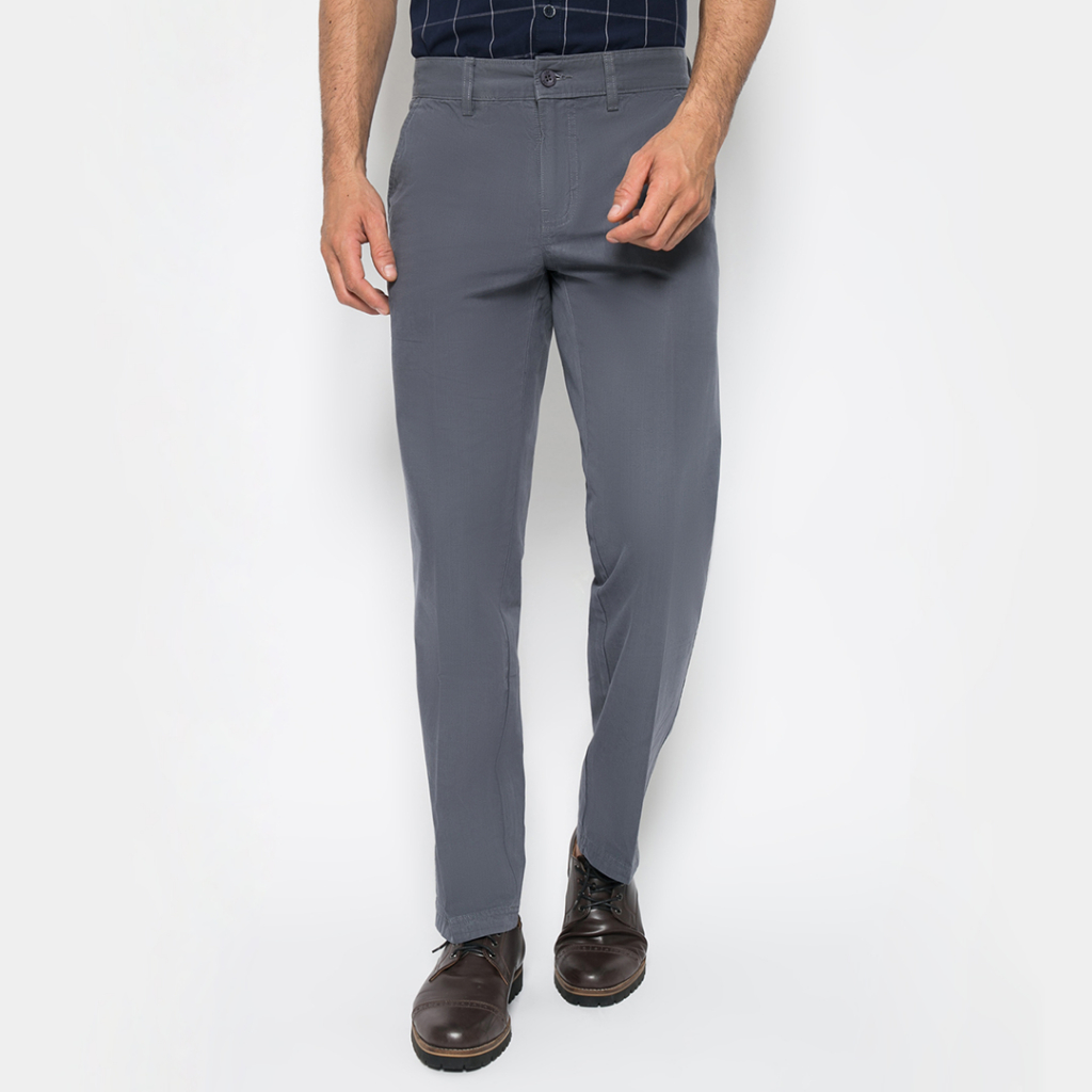 LGS - Celana Panjang Casual Pria Motif Polos Slim Fit Warna Abu-Abu - CCT.501.027.004.C