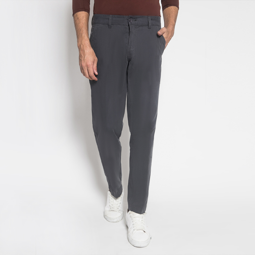 LGS - Celana Panjang Casual Pria Motif Polos Warna Abu-Abu Regular - CCT.501.027.003.C