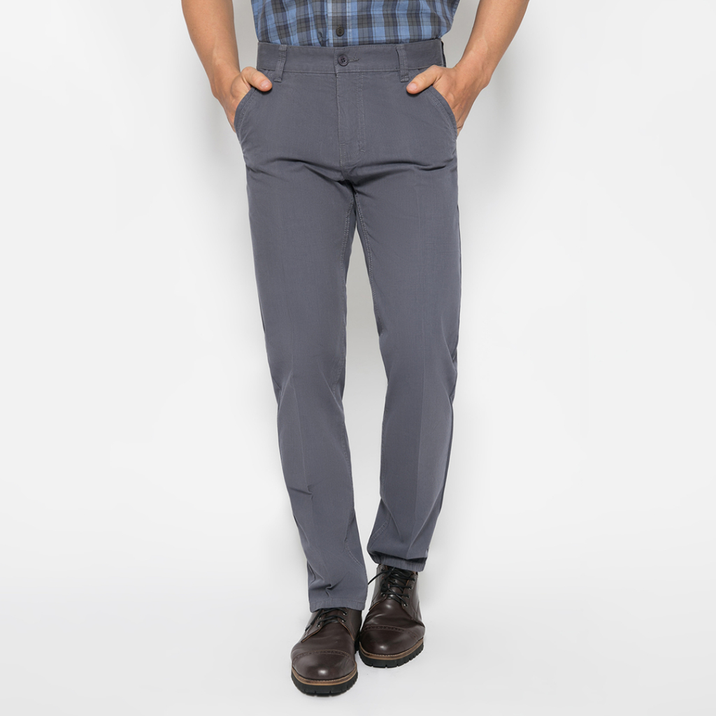 LGS - Celana Panjang Casual Pria Motif Polos Warna Abu-Abu - CCT.501.030.004.C