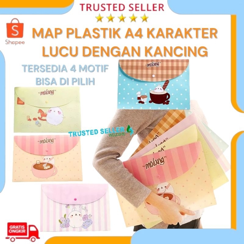 

MAP PLASTIK A4 KARAKTER KARTUN LUCU MAP FILE KANCING