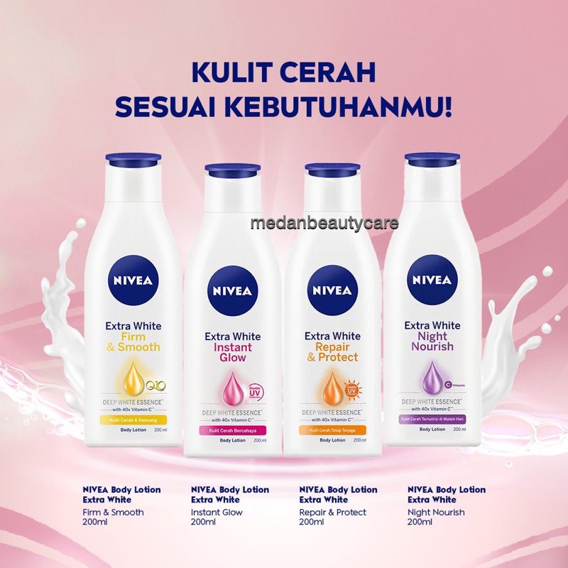 Nivea Extra White Body Lotion 200ml / Nivea Body Lotion 100ml