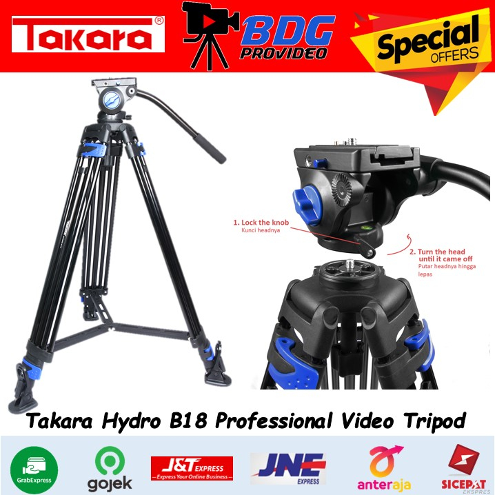 Takara Hydro B18 Professional Video Tripod with Fluid Head
