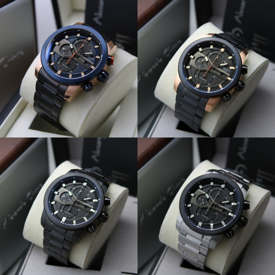 Jam Tangan Pria Alexandre Christie AC 6559 Black Series Terbaru Original