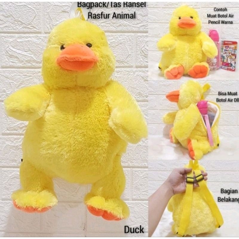 TAS RANSEL BONEKA BULU BEBEK DUCK ANIMAL