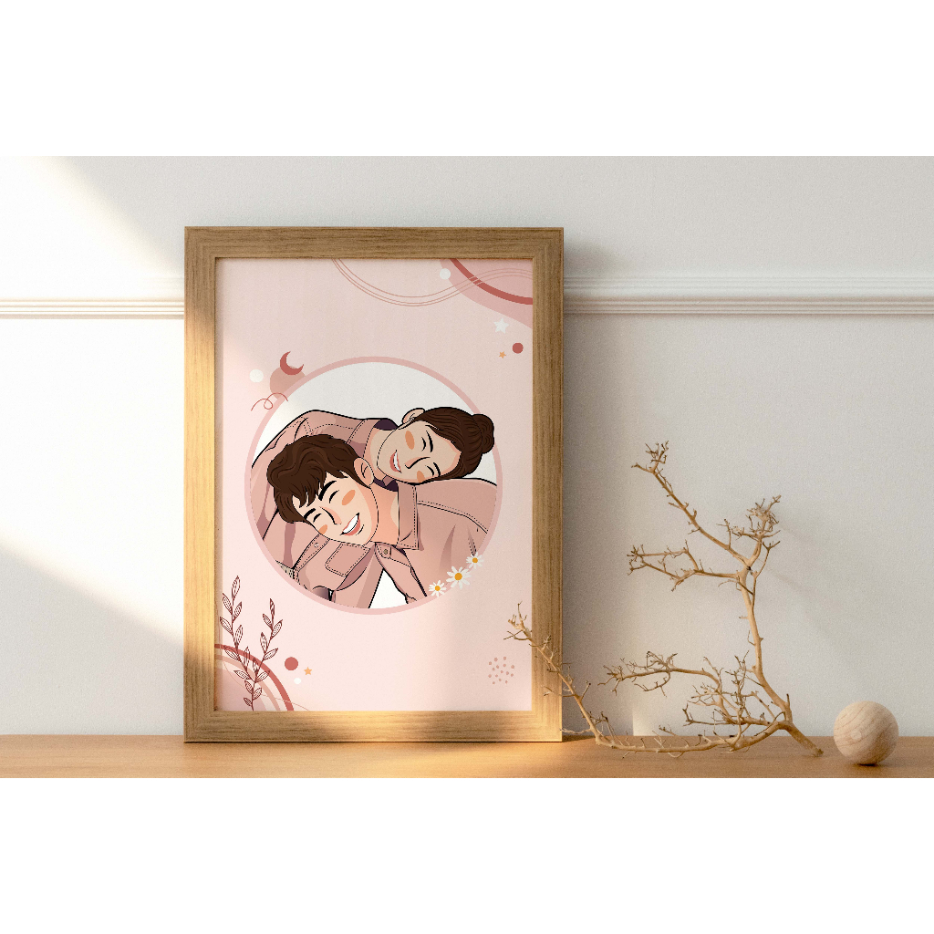 Paket Couple (Frame 2D) | Custom ilustrasi vector art | kado unik | kado ulang tahun | kado wisuda |