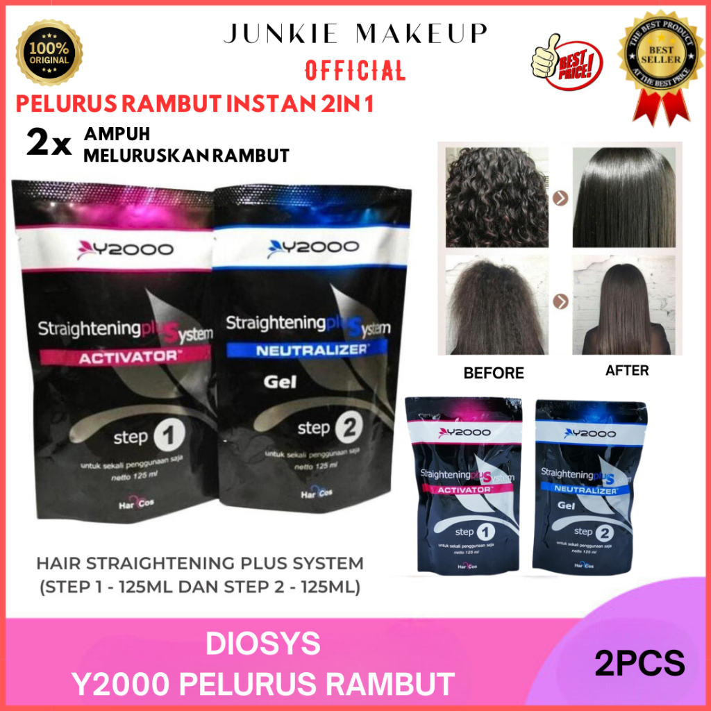 𝗝𝗨𝗡𝗞𝗜𝗘 𝗠𝗔𝗞𝗘𝗨𝗣 - Pelurus Rambut Keratin / Pelurus Rambut Y2000 Permanen /Diosys / Cream Rambut ORIGIN