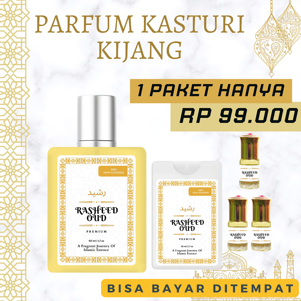 (PAKET ISI 5) Parfum Katsuri Rasheed Oud Original /Minyak Wangi Ibadah Non Alkohol Parfume Sholat