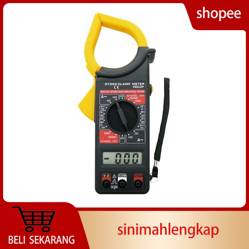Digital Clamp Multimeter Multitester Tang Ampere Tegangan DC AC Arus resistensi / Portable Tang Ampe