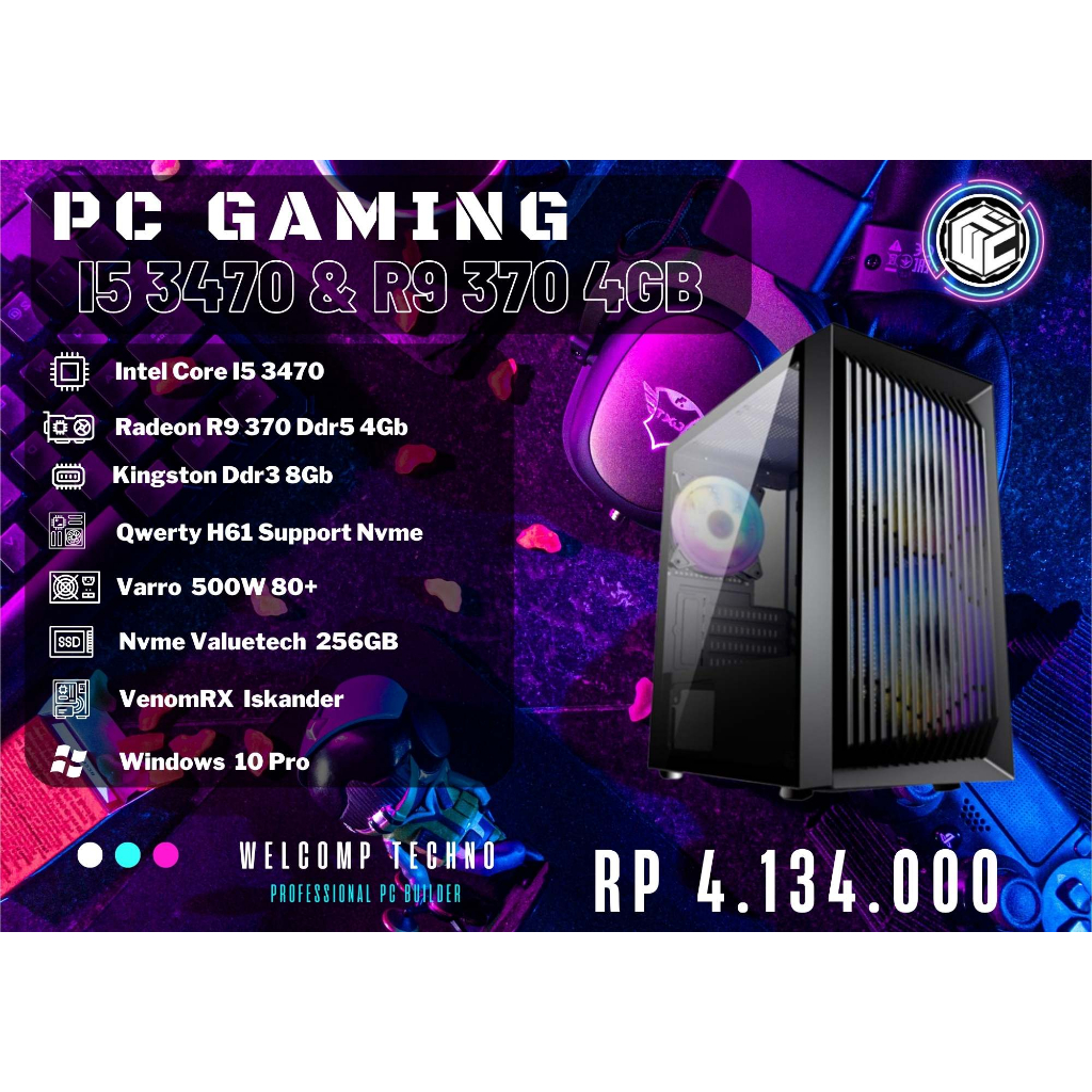 Komputer PC Gaming I5 3470 / 8Gb / 256Gb / R9 370 4Gb Iskander