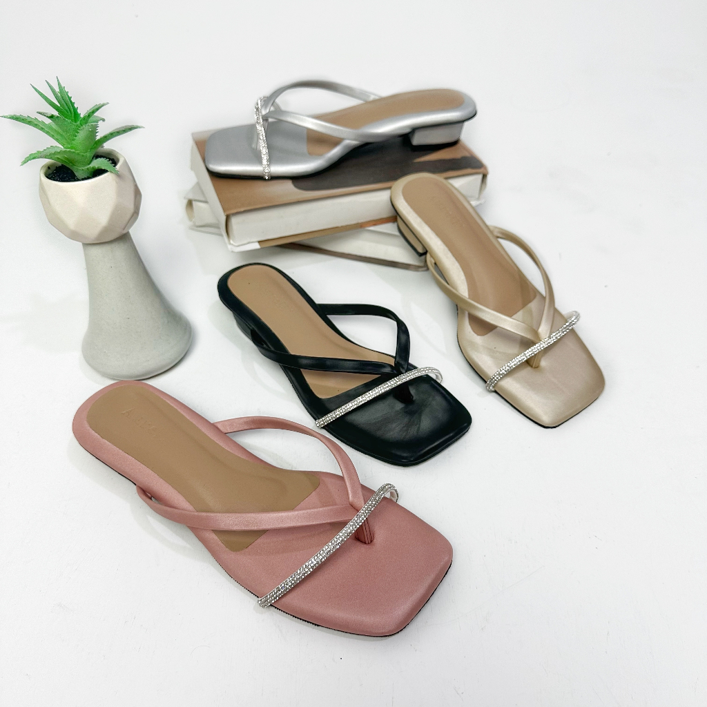 Aurell Ixora Heels Wanita Hak 3cm Bigsize 41-48 Garansi 60 Hari