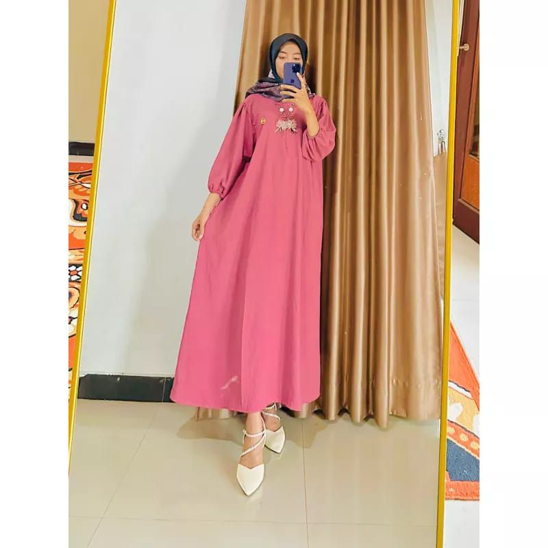 FATHIA DRESS GAMIS CRINGKLE AIRFLOW DRESS WANITA MUSLIM TERBARU