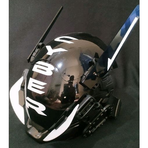 helm cyberpunk, cyber punk, topeng, mask, cosplay, mekanik, techwear,  topeng keren, helm keren, top