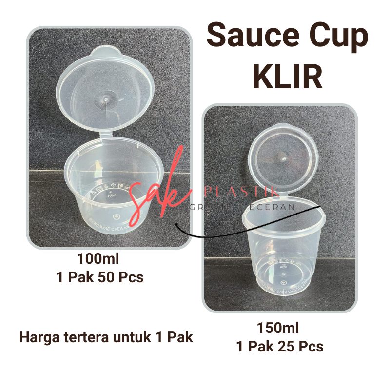 Tempat Saos Plastik 100ml 150ml l Thinwall Sauce Cup Puding Cup 100 ml 150 ml